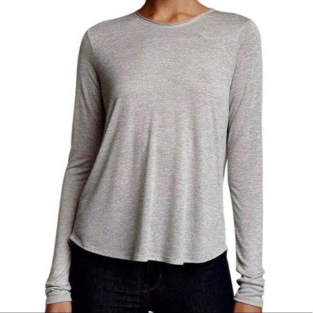 Vince- Grey Shirttail Long Sleeve Top - Size Small